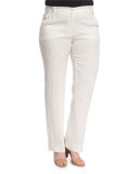 Raul Straight-Leg Pants, White, Plus Size