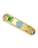 Venetian Glass Intaglio 19k Gold Bangle, Pastel/Multicolor