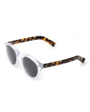 Leonard II Two-Tone Sunglasses, Clear/Tortoise