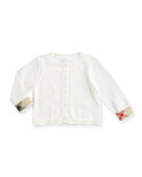 Rheta Cotton Button-Front Cardigan, White, Size 6M-3