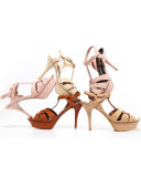 Tribute Patent Leather Sandal, Darker Nude