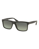 Rectangular Acetate Sunglasses, Gray