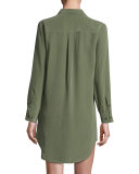 Slim Signature Long-Sleeve Dress, Dark Green