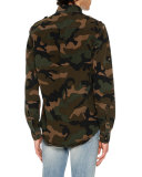 Camo Twill Military Shirt, Green