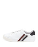 Remi Perforated Leather Tennis Sneaker, White