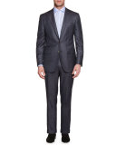 Tonal-Stripe Two-Piece Cashmere-Blend Suit, Gray