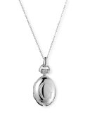Petite Sterling Silver Initial "G" Locket Necklace