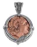 Men's Sterling Silver & Copper Alexander the Great Pendant