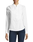 Gauze Tuxedo Shirt, White
