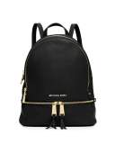 Rhea Small Zip Backpack, Black