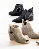 Donny Perforated Low Bootie, Beige