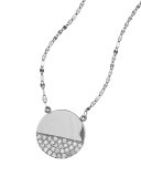 Flawless Illusion Disc Pendant Necklace in 14K White Gold