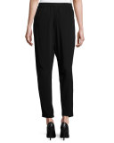 Crinkle Crepe Slouchy Ankle Pants