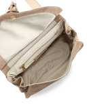 Suede Tassel-Flap Crossbody Bag, Sand Shell