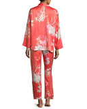 Layla Floral-Print Pajama Set, Red