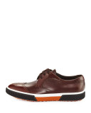 Wing-Tip Dress Sneaker, Brown