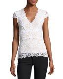 Debut Lace Cap-Sleeve Top