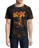 AC/DC Bonfire T-Shirt with Marbling, Black