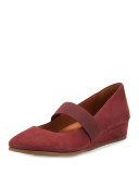 Aria Demi-Wedge Mary Jane Pump, Burgundy