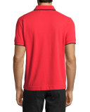 Logo Polo Shirt with Contrast Tipping, True Red