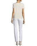 Short-Sleeve Striped Tee, Citronella/Multi