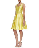 Sleeveless Pleated Textured Party Dress