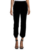 Jaylon Velvet Ankle Pants, Caviar