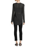 Marisol Long-Sleeve Ribbed Tunic, Black