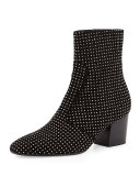 Ringo Studded Suede Bootie, Black