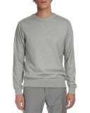 Raw-Edge Crewneck Sweater, Gray