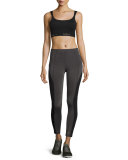 Colorblocked Mid-Rise Leggings, Gray/Black