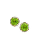 Grace Green Peridot & Diamond Stud Earrings