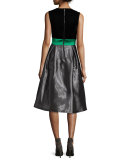 Sleeveless Colorblock Combo Dress, Moonstone