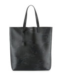 Men's Camouflage Leather Tote Bag, Black