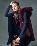 Hooded Mink Fur Vest w/ Fox Fur Trim