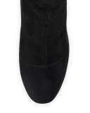 Kendra Beaded-Heel Over-the-Knee Boot, Black