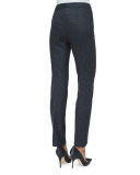 High-Waist Cigarette Pants, Dark Gray