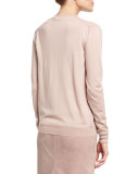 V-Neck Button-Front Cardigan, Rose