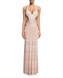 Embroidered Bandage Coverup Maxi Skirt, Bare