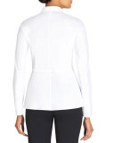 Kerry Zip-Front Blouse W/ Stand Collar