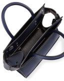 Horizon Mini Leather Satchel Bag, Navy