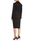 Peter Classic Button-Front Blouse, Dark Charcoal