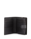 French Woven Leather Wallet, Black