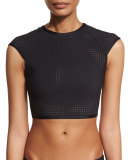 Camila Perforated Cropped Rashguard