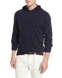 Cashmere Long-Sleeve Hoodie, Cobalt