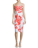 Custom Collection: Dionella Floral-Print Bustier Cocktail Dress