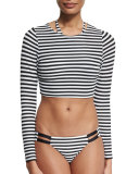 Cannes Striped Cropped Rashguard