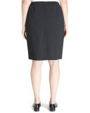 Modern Slim Crepe Skirt, Black, Women's