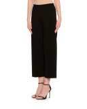 Wide-Leg Cropped Pants, Black