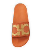 Gancini Slide Sandal, Orange